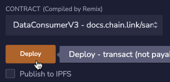 Screenshot of the Deploy button for DataConsumerV3.